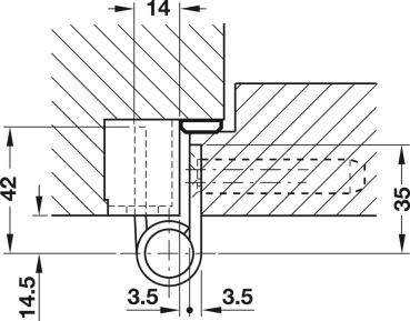 Preview: Objekttürband Edelstahl matt VX 7728/160 für gefälzt-flächenbündige Objekttüren bis 120 kg Simonswerk